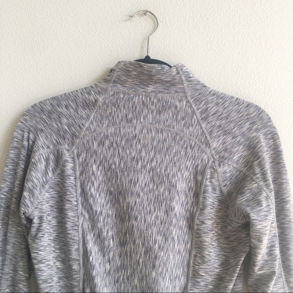 Athleta Mendoza 1/2 Zip Running Shirt Thumb Holes Space Dye Gray/Blue Size Small - Picture 11 of 16